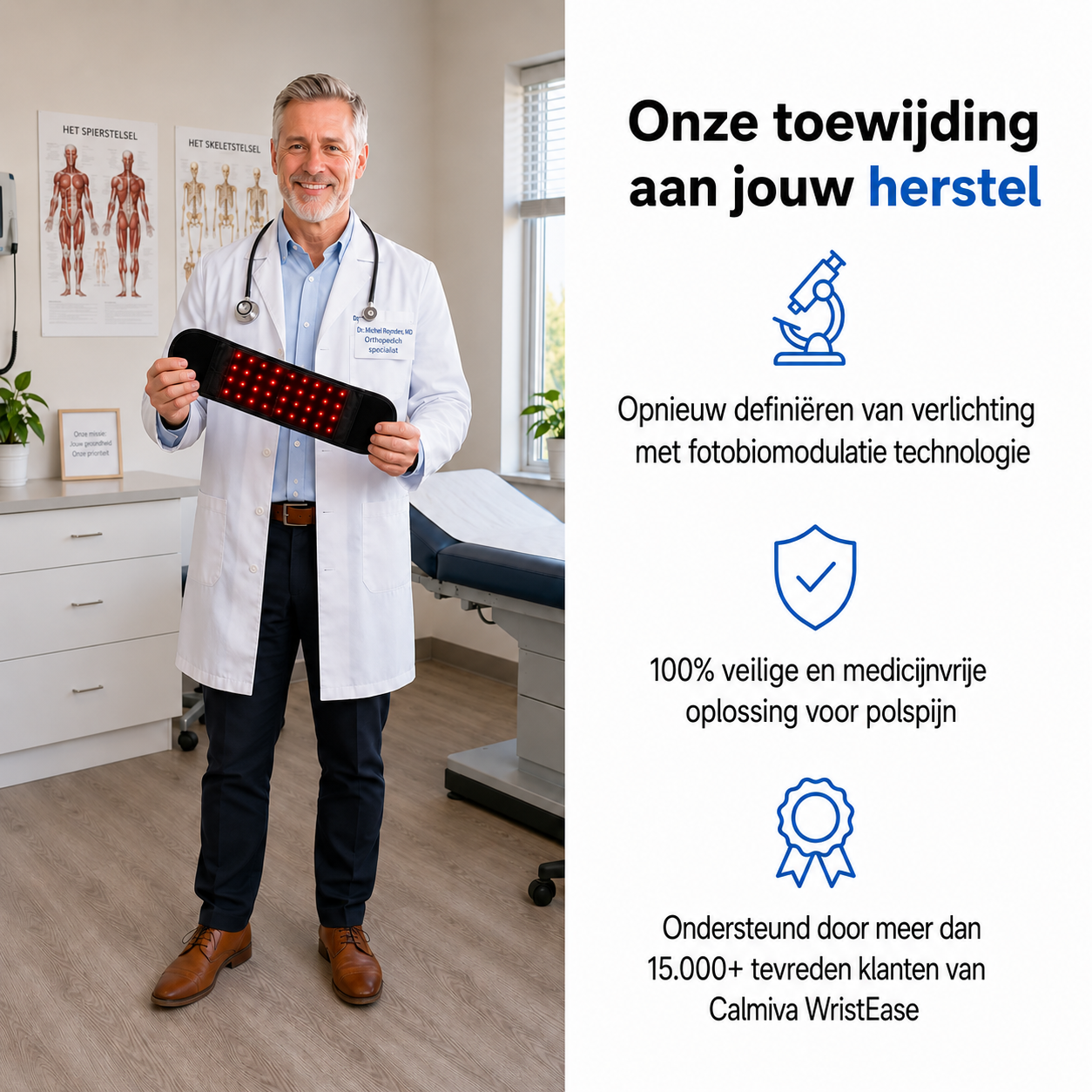 Calmiva™ WristEase - LED Comfortband voor Pols & Hand