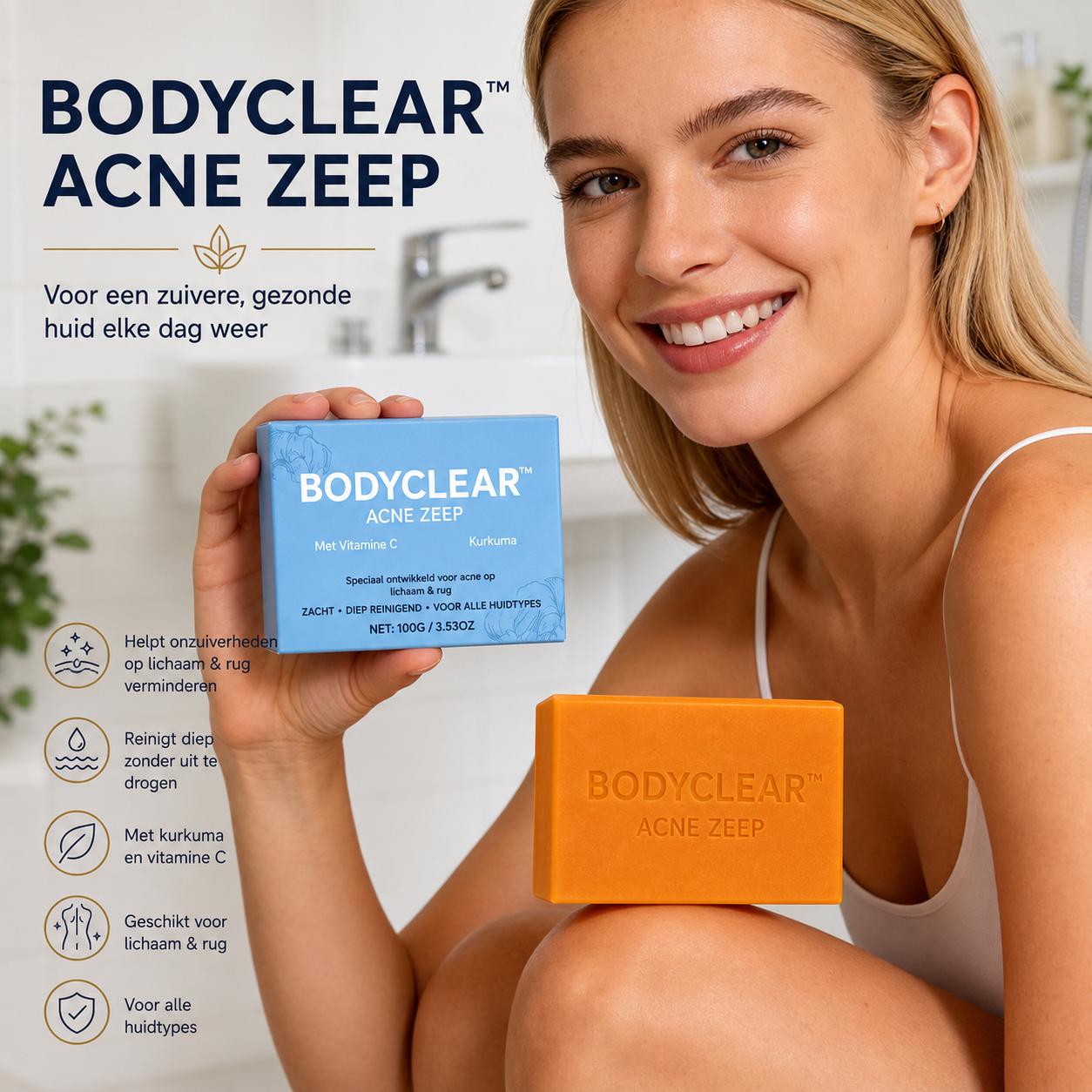BodyClear Acne Bar - Acne Zeep voor Rug en Lichaam