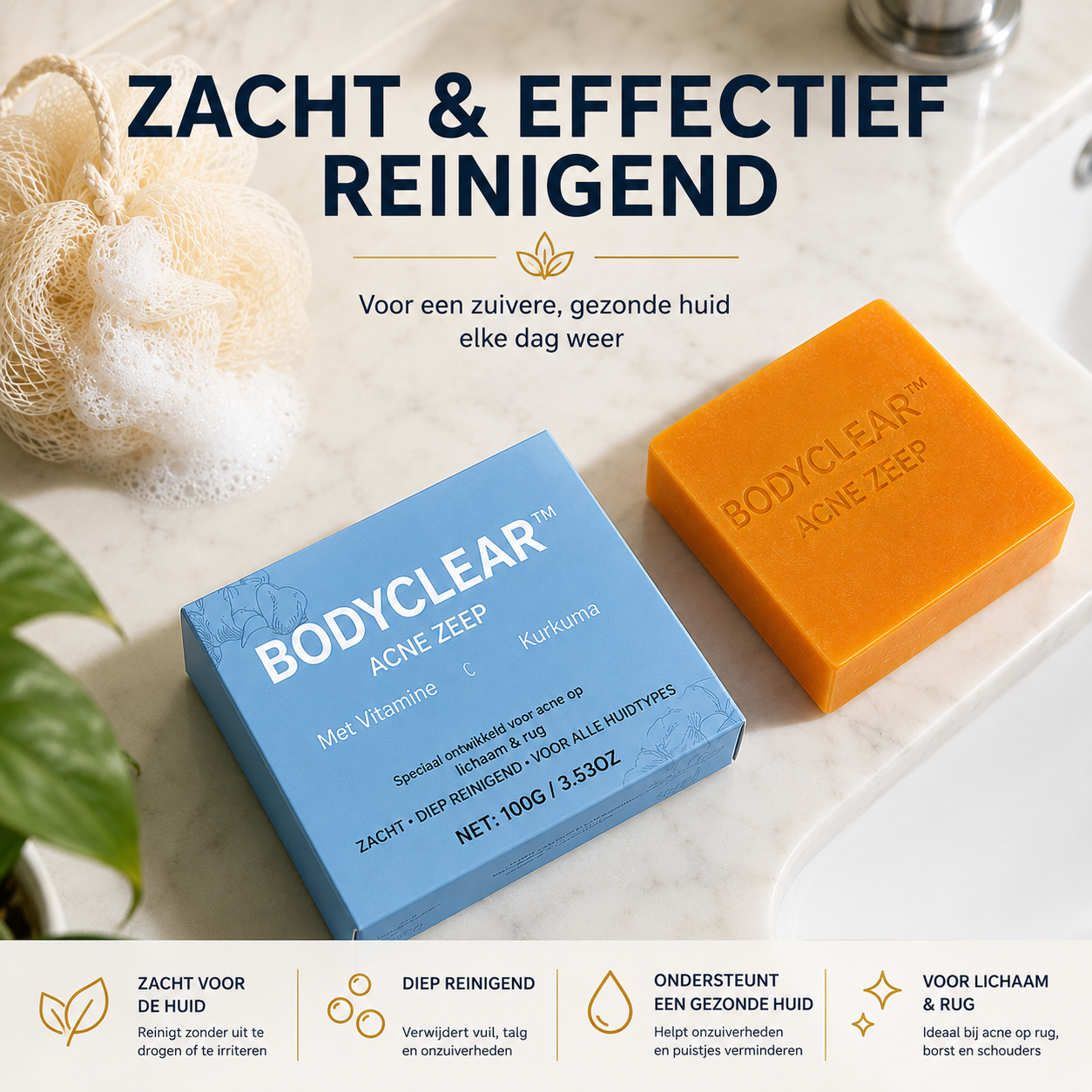 BodyClear Acne Bar - Acne Zeep voor Rug en Lichaam