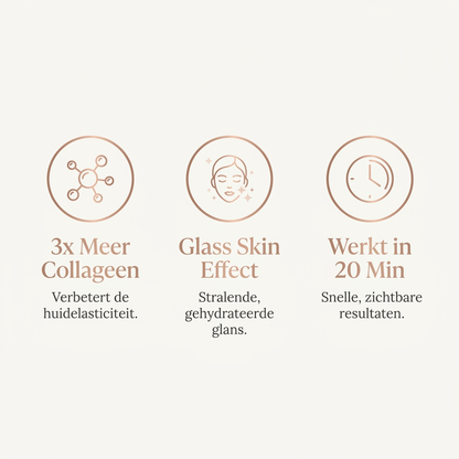 Benefits: 3x meer collageen, glass skin effect, werkt in 20 min