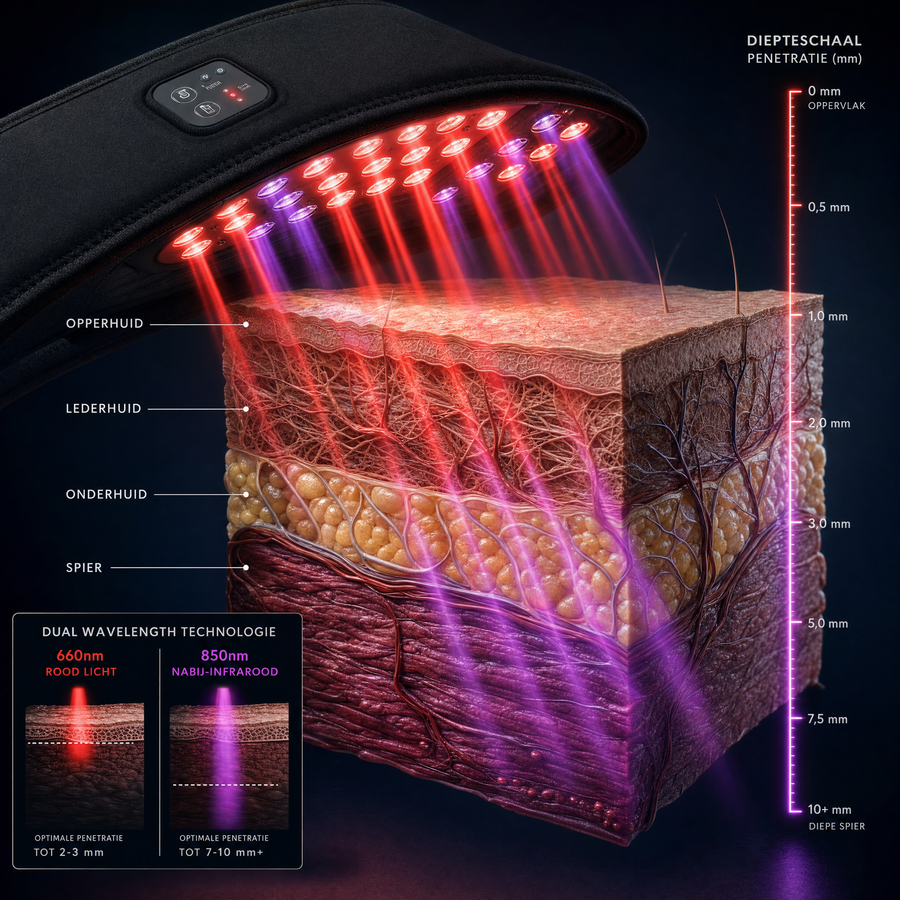 Hoe het werkt - 660nm rood licht en 850nm nabij-infrarood