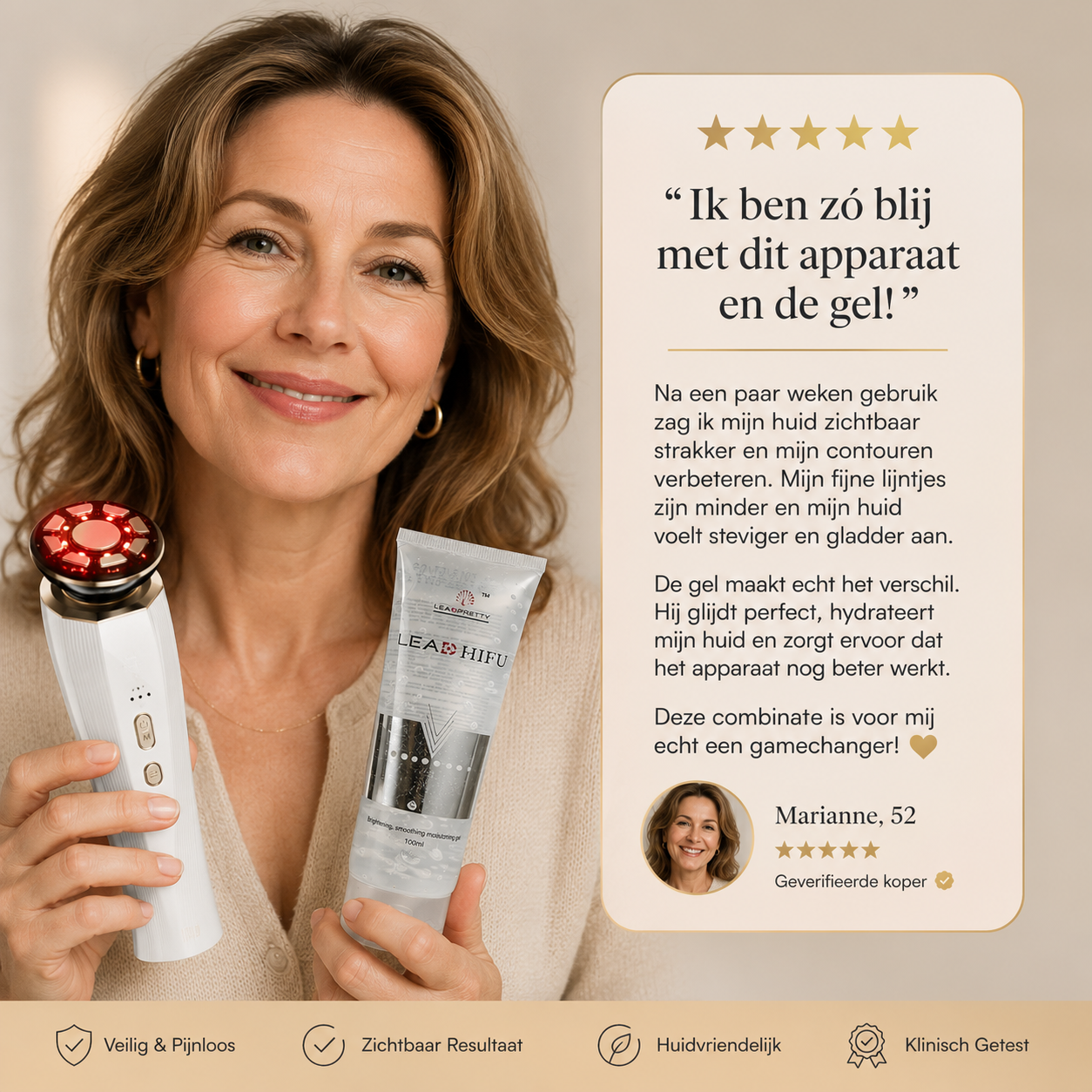 Sculptiva LumiLift Pro tevredenheidsgarantie